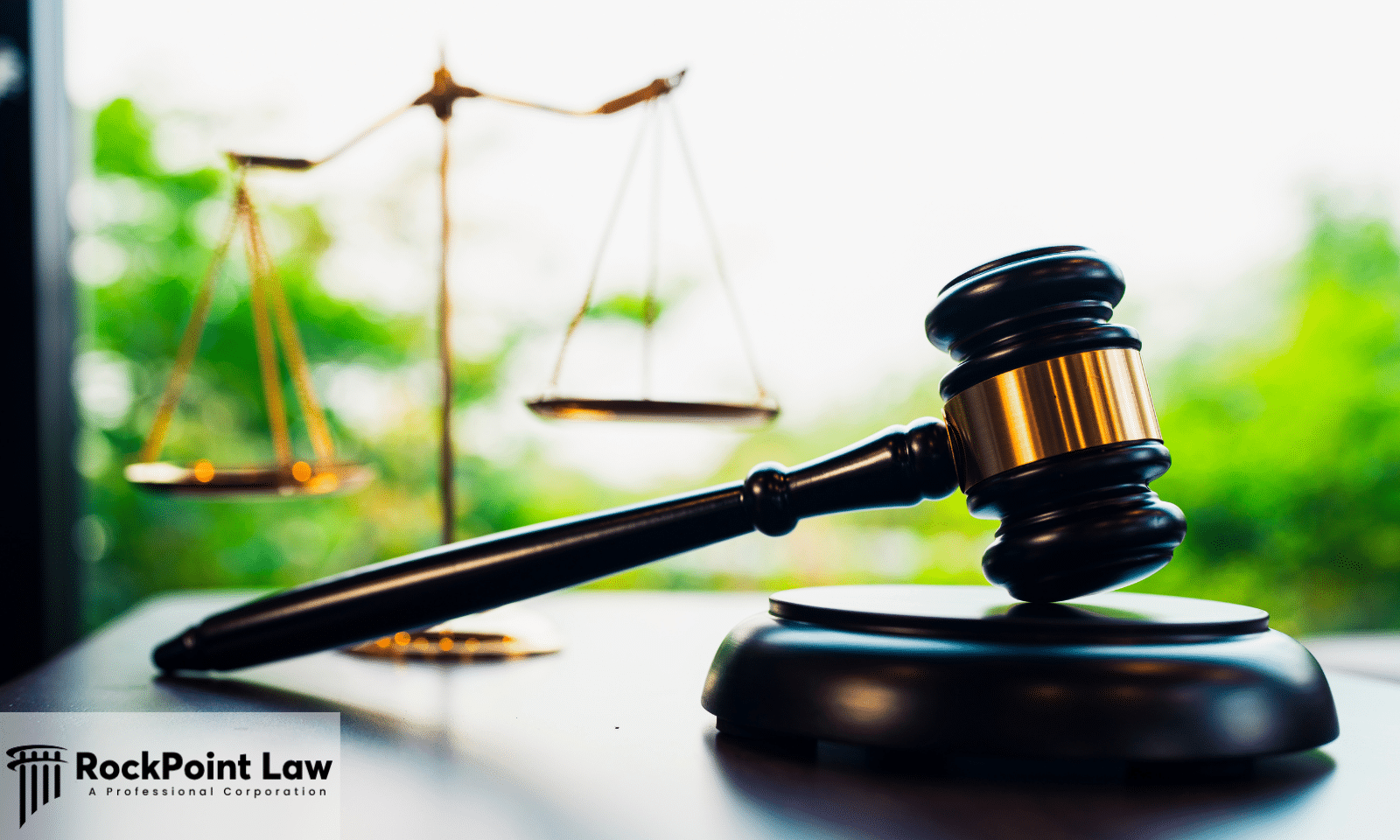 Judge's gavel and scales of justice representing legal rights and the civil court process