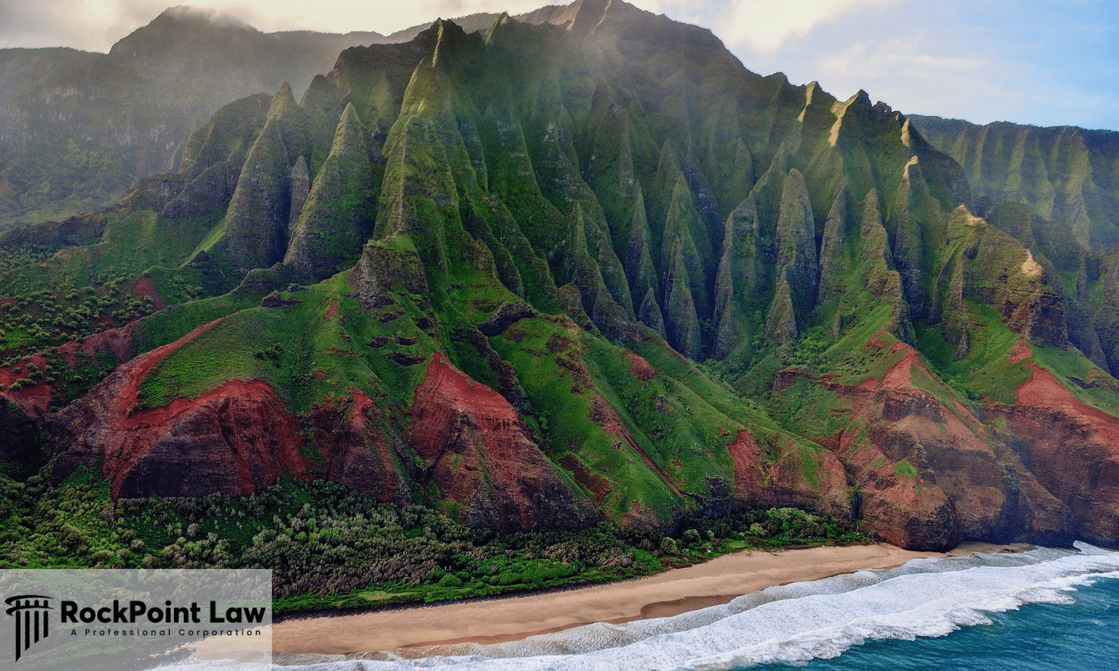 Aerial view of the Na Pali Coast in Hawaii representing the process of filing a Hawaii Lemon Law claim.