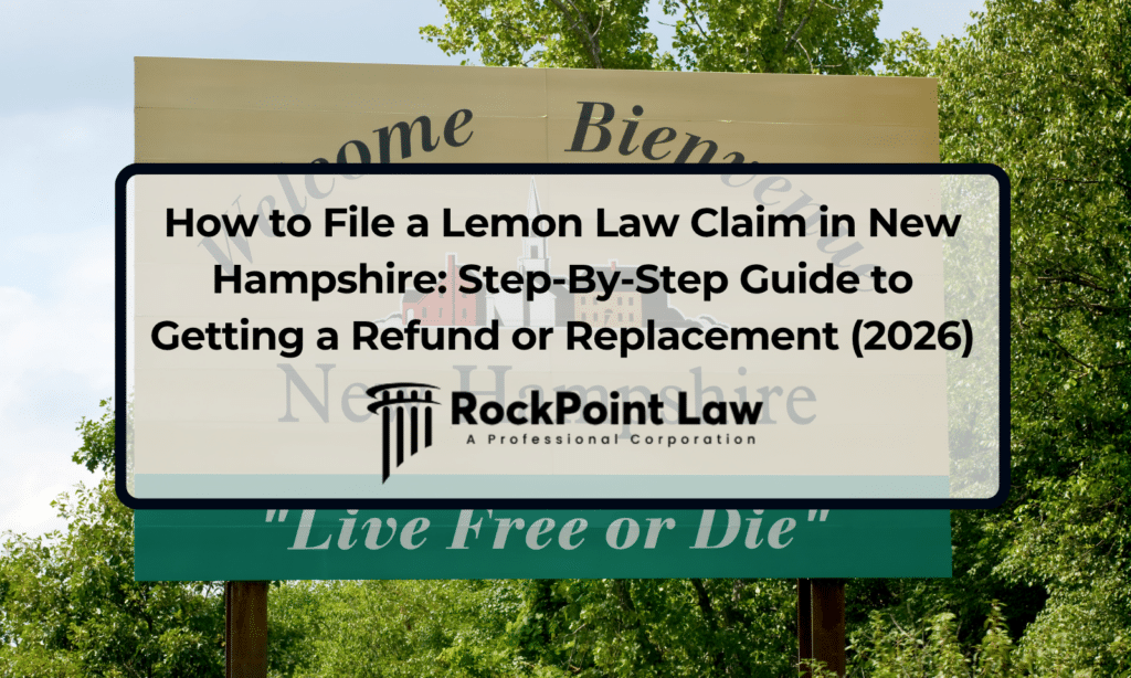 New Hampshire Lemon Law claim guide welcome sign.