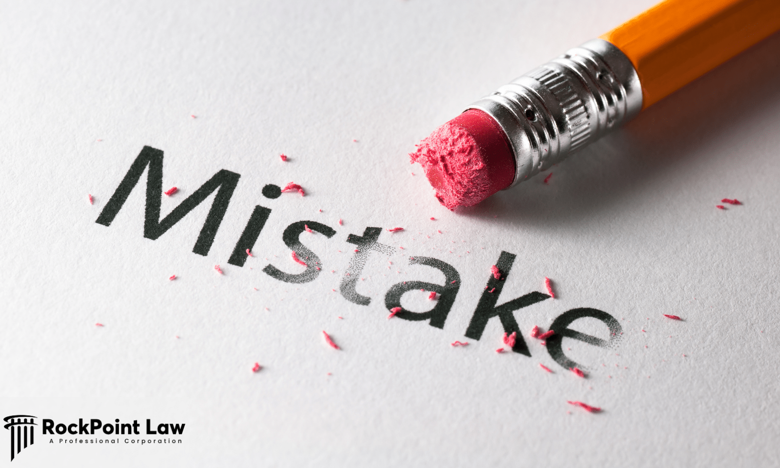 Pencil erasing the word "Mistake," representing common errors to avoid when filing a Lemon Law claim.