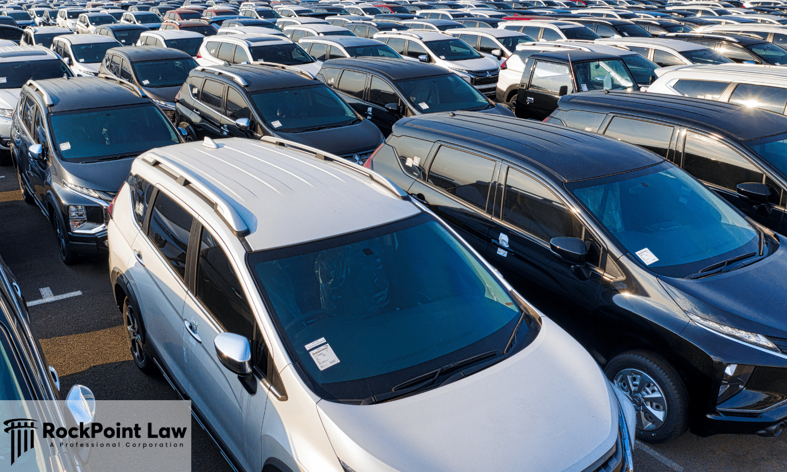 Large inventory of vehicles at a car dealership related to car return policies.